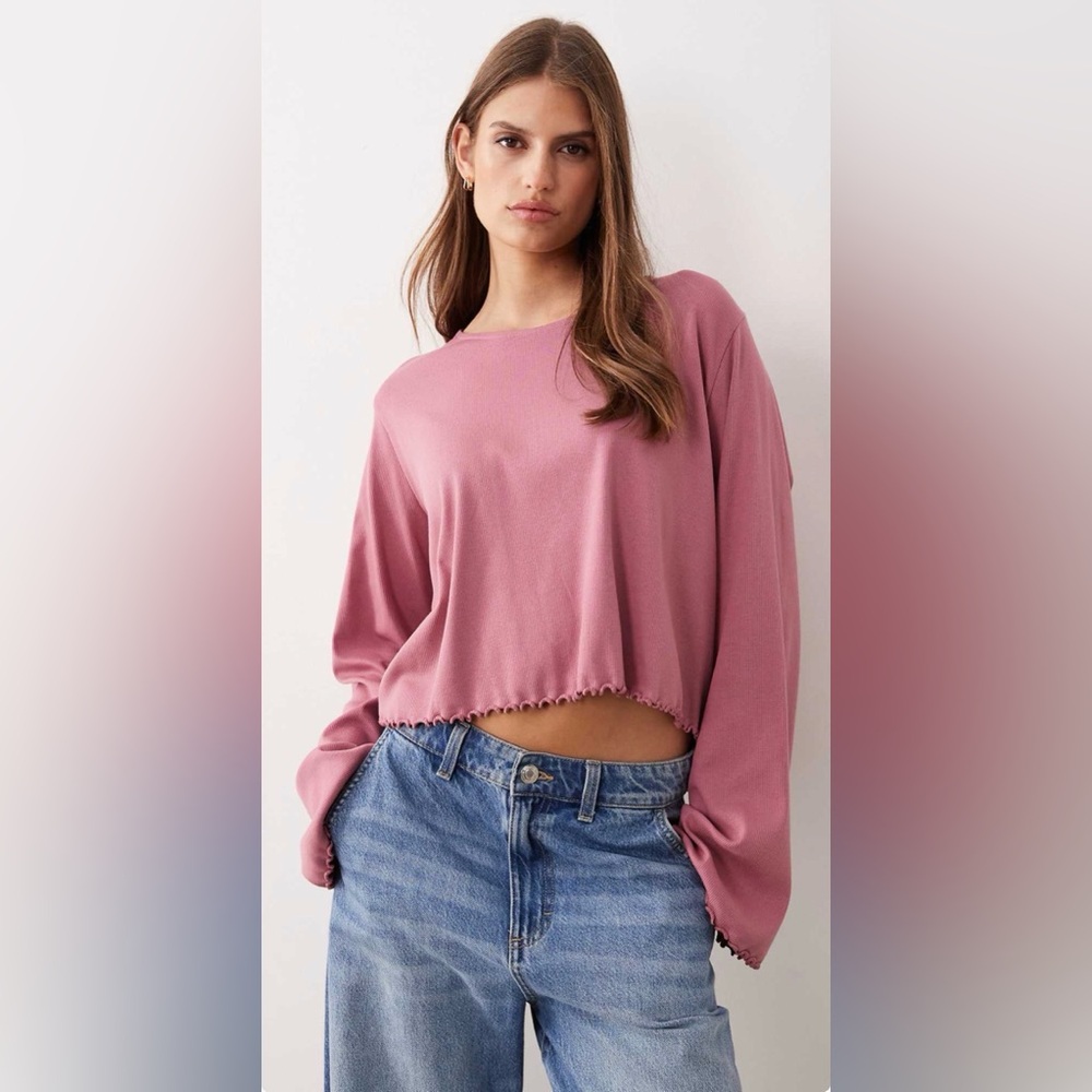 ASOS lettuce hem crop top
